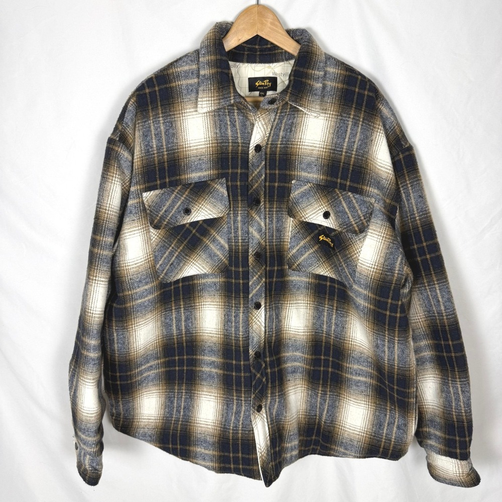 NWT Stan Ray Quilted Plaid Flannel Overshirt Jacket Shacket XXL Gorpcore Gorp